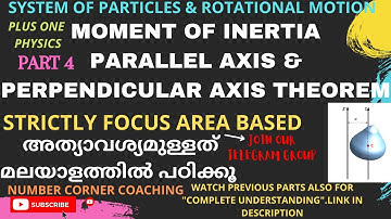 MOMENT OF INERTIA|PARALLEL & PERPENDICULAR AXIS THEOREM|FOCUS AREA BASED|മലയാളത്തിൽ|+1 PHYSICS|PART4