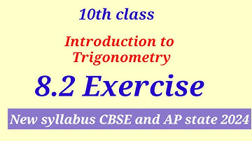 10th maths chapter 8 exercise 8.2 new syllabus 2024 || Introduction to trigonometry ||