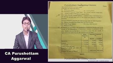 CA Inter Cost Management Accounting June 2019 Exam Paper Analysis