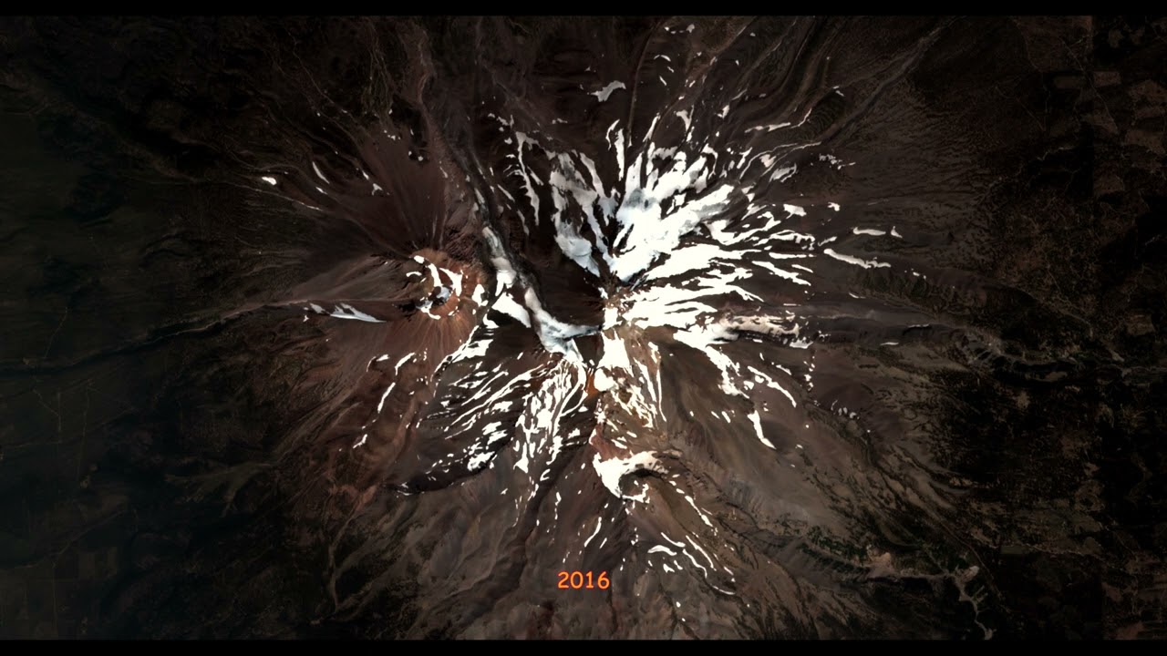 Glaciers, Snowfields, Mount Shasta, California, Annual Time-series, 2014-2022, Satellite Imagery