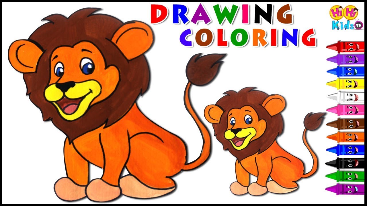 Lion Coloring Page for Kids | Color Learning Video for Children | Coloring  Pages Animals - YouTube