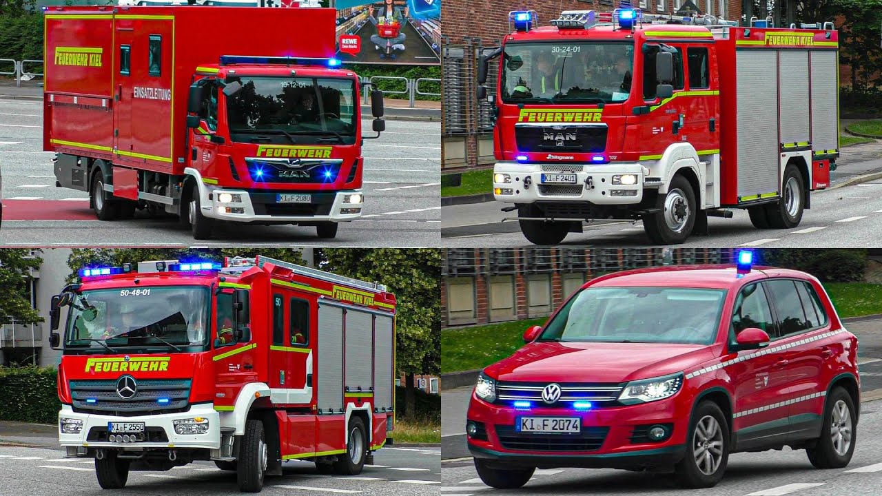 [Großbrand in Tiefgarage + Paralleleinsatz!] - ELW2, TLF, FF & Mehr! | Großeinsatz in Kiel Gaarden!