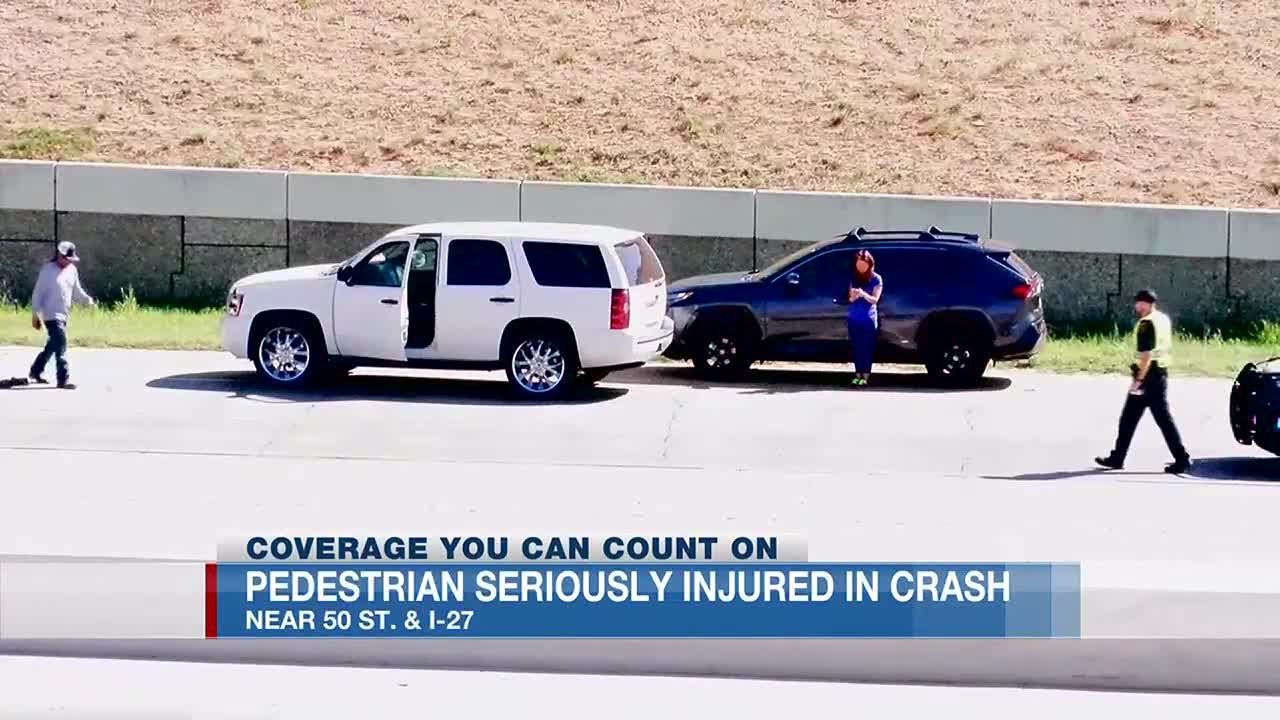 Pedestrian seriously injured in crash near 50th & I-27 - YouTube