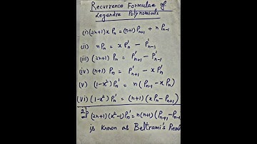 recurrence formulae of legendre polynomial#physics #youtubeshorts #maths #explorephysics #exam #yt