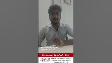 Student Feedback | Course on AutoCAD and Creo | CADD Centre Coimbatore