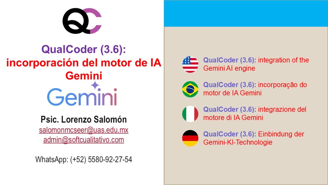 QualCoder (3.6): incorporación del motor de IA Gemini (-Windows-) - YouTube