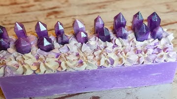 Amethyst Crystal | Cold Process Soap Making | Artisan Soap Design | Let