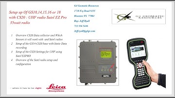 Leica UHF Radio Video 2 of 5: CS20 & GS14 RTK UHF Base setup with Satel EZPRO 35 watt UHF radio