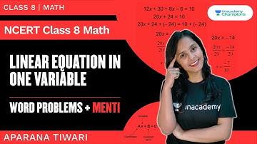 Word Problems | Linear Equation in One Variable | Part 2 | NCERT Class 8 Math | Aparana Tiwari