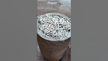 Melting 1000 Pop Tabs #heinrichsmade #melting #metal #aluminumrecycling #viral