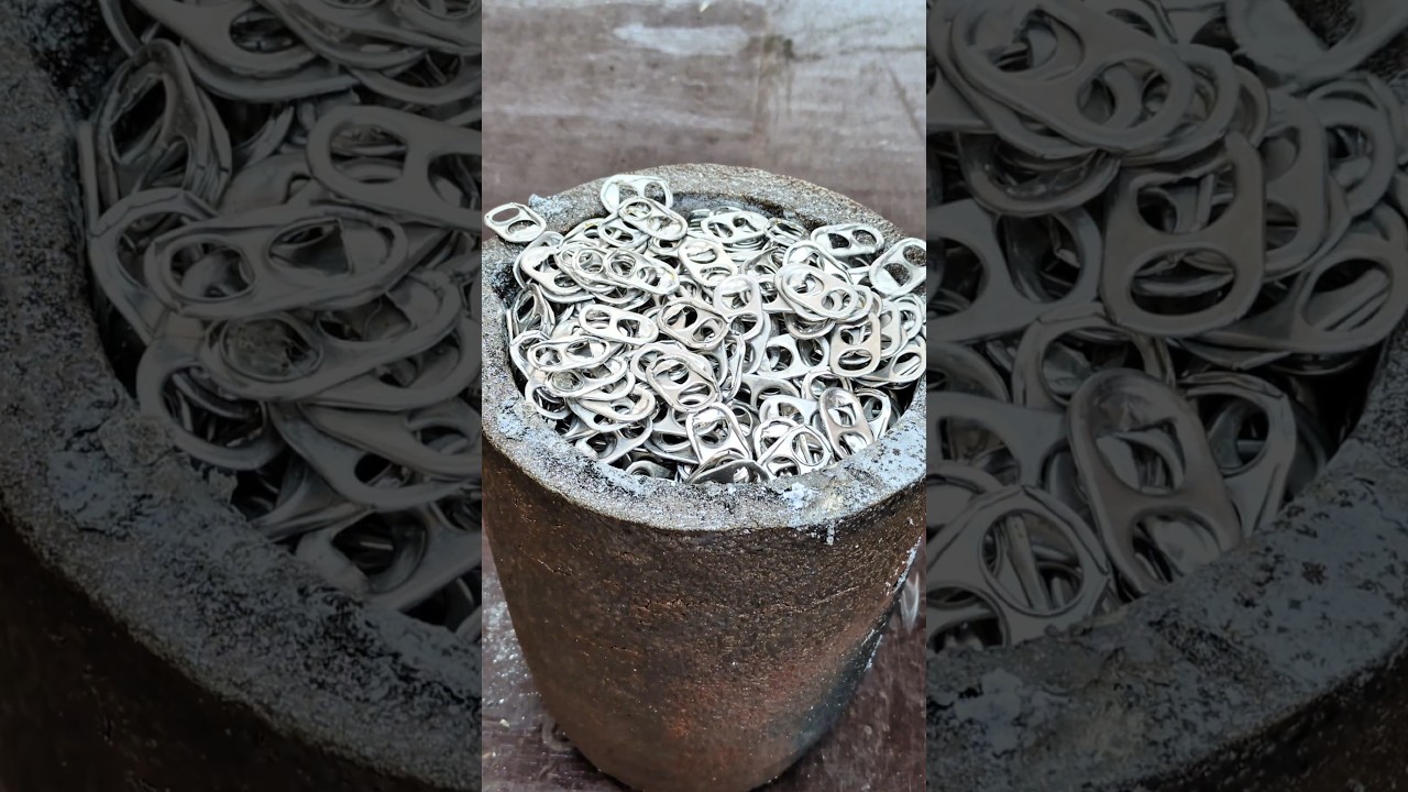 Melting 1000 Pop Tabs #heinrichsmade #melting #metal #aluminumrecycling #viral