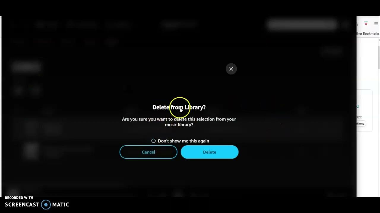 How to delete Amazon music purchase for streams to count YouTube