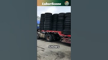 Amazing Skill: Using Tire Elasticity to Load Tires onto a Truck #howto #work #shorts #videos