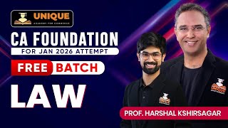 CA FOUNDATION | LAW | INDIAN CONTRACT ACT | LEC 32 | JAN 2026 | PROF. HARSHAL KSHIRSAGAR ( AIR 2 )