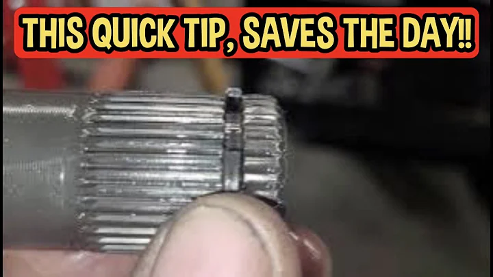 CV axle installation quick tech tip