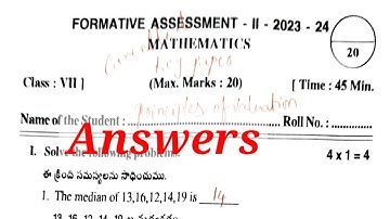 7th class fa2 maths question paper with answers 2023 - 2024