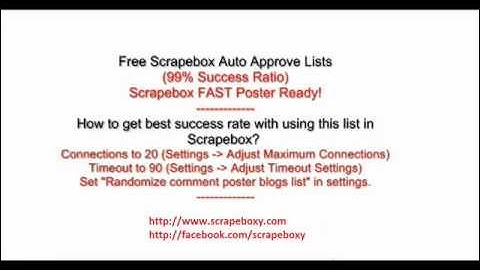 Free Scrapebox Auto Approve Lists