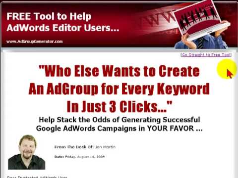 Keyword Insertion Options of AdGroupGenerator