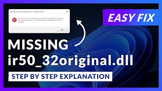 ir50_32original.dll Error Windows 11 | 2x FIX | 2023