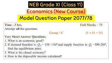 Class 11 Economics Model Question Paper || New Curriculum || NEB Model Questions 2077