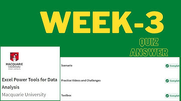 Excel Power Tools for Data Analysis Macquarie University | Week 3| Quiz answer | Coursera