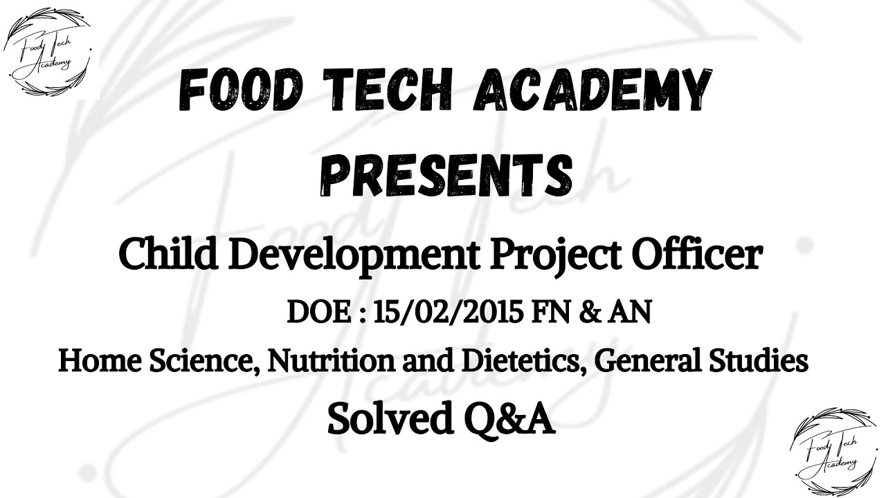 CDPO 2015 Solved Q&A #CDPO #ChildDevelopmentProjectOfficer #CDPOExam # ...