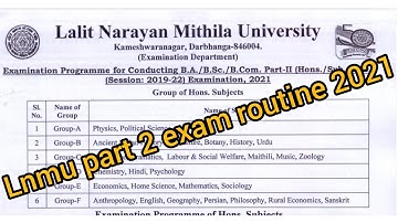 lnmu part 2 exam programme and centre list 2021 | lnmu part 2 exam routine 2021 | Lnmu