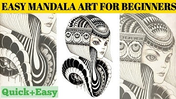 👧 Girl Face Mandala Art for beginners👀 || Step by step Mandala || Zentangle Art Doodle Art ||#Shorts