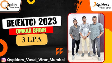 EXTC student got placed with 3 LPA | OMKAR BHOIR | QSPIDERS VASAI - VIRAR
