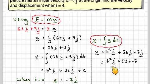 Given the force vector find the velocity and displacement vectors