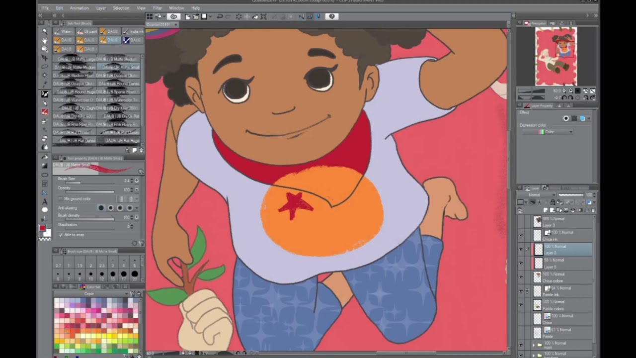 Illustrating with Clip Studio Paint - process - YouTube