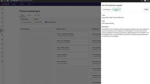defend UX prototype: changing alert status and quick actions