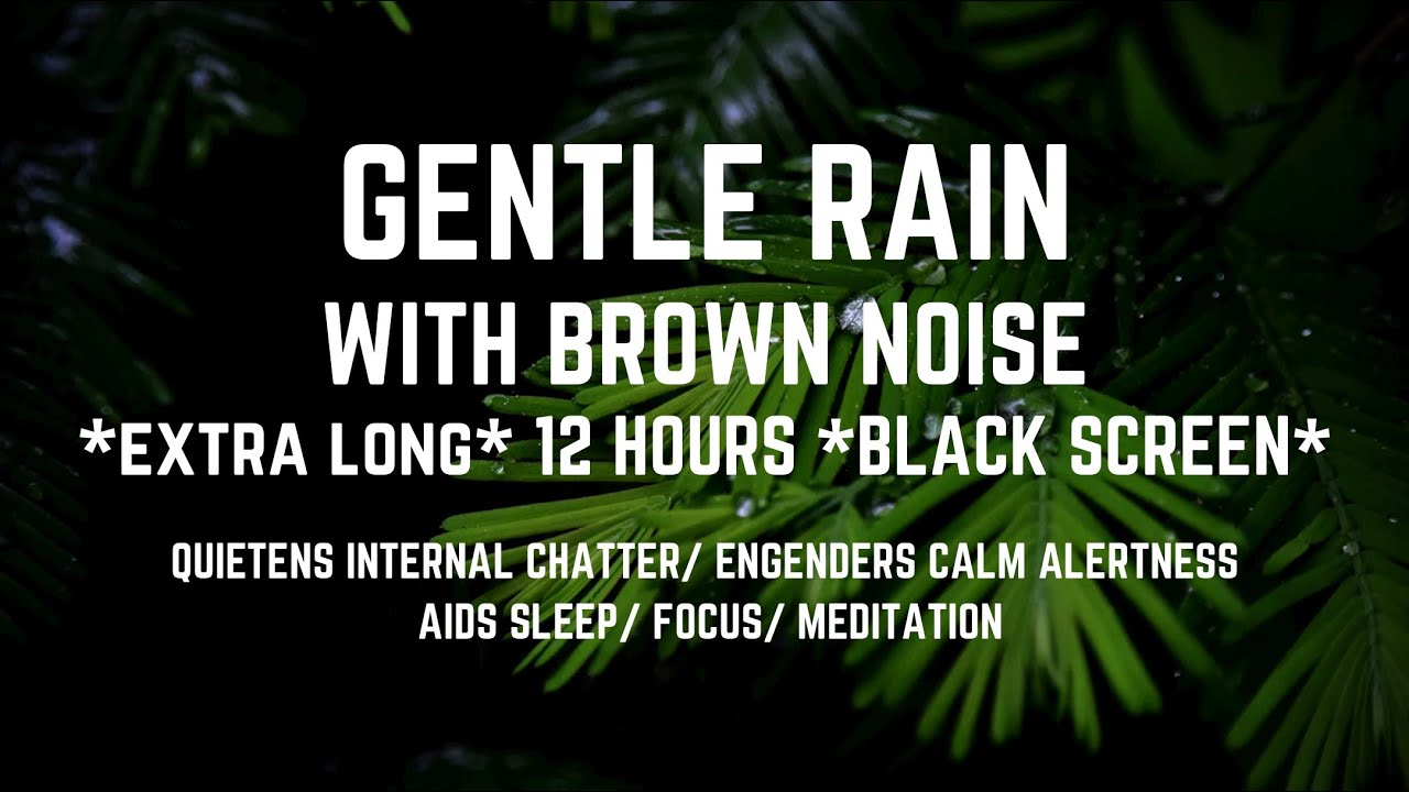 GENTLE RAIN WITH SMOOTHED BROWN NOISE | 12hrs Black Screen | FOR SLEEPING, FOCUS AND STUDY