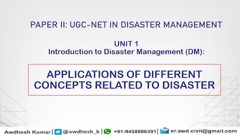 Disaster Management I UGC-NET Exam I Applications of different concepts I paper 2 I Unit 1