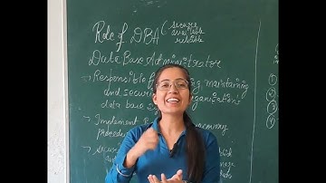 Role of DBA in DBMS by Pallavi Asst Professor/CSE Department