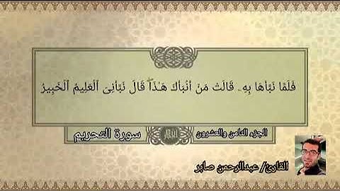 سوره التحريم للقارئ عبدالرحمن صابر - عبدالرحمن رضا