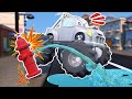 MONSTER TRUCK ROBOT destroys the streets while performing stunts! | Learn to play safe