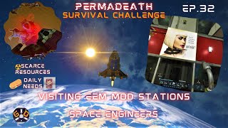 SPACE ENGINEERS PERMADEATH EP.32 EEM MOD STATIONS & FIGHTING REAVERS PC 2021 SCARCE RESOURCES MOD