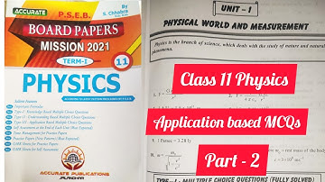 11 Physics Application based MCQs with solution #physics #units_and_measurement #pseb