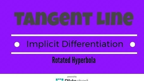 Rotated Hyperbola. Find Equation Of Tangent Line At Given Point Using Implicit Differentiation