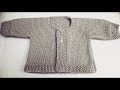 Gilet enfant 2  3 ans au tricot point jersey et point de riz