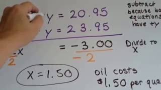 Grade 8 Math #8.3f, Elimination Method - Real life situation Word Problem