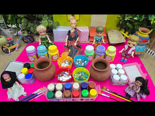 பாட்டி வீட்டு பொங்கல் பானை Decoration // Barbie show videos tamil