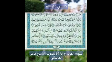 سورة المعارج آية 34 بصوت الشيخ ماهر المعيقلي