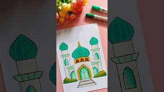 Cara Mewarnai Masjid yang Indah #ramadan #tutorialmenggambar #menggambardanmewarnai