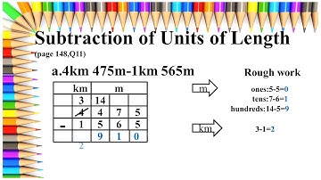 Class 3 Math (Video 16 Exp of Length & Subtraction of Units of Length page no. 148 Q no 11)