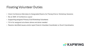 ACL Conference Volunteer Training - Floating Volunteer