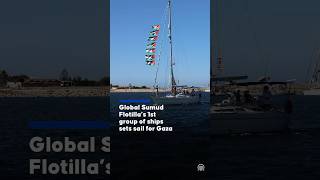Download Lagu Global Sumud Flotilla’s 1st group of ships sets sail for Gaza MP3