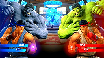 Grey Hulk & Ryu Vs Hulk & Ryu (4k Ultra HD) Marvel vs Capcon infinite
