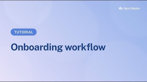 Simple onboarding workflow